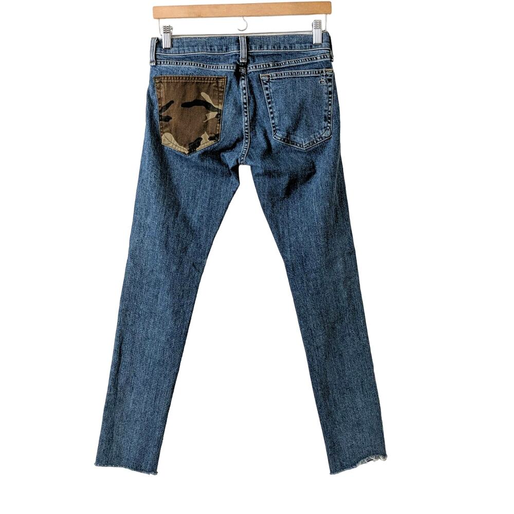 rag & bone The Dre Boyfriend Skinny Killburn‎ Camo Patch Pocket Women's 25 $275